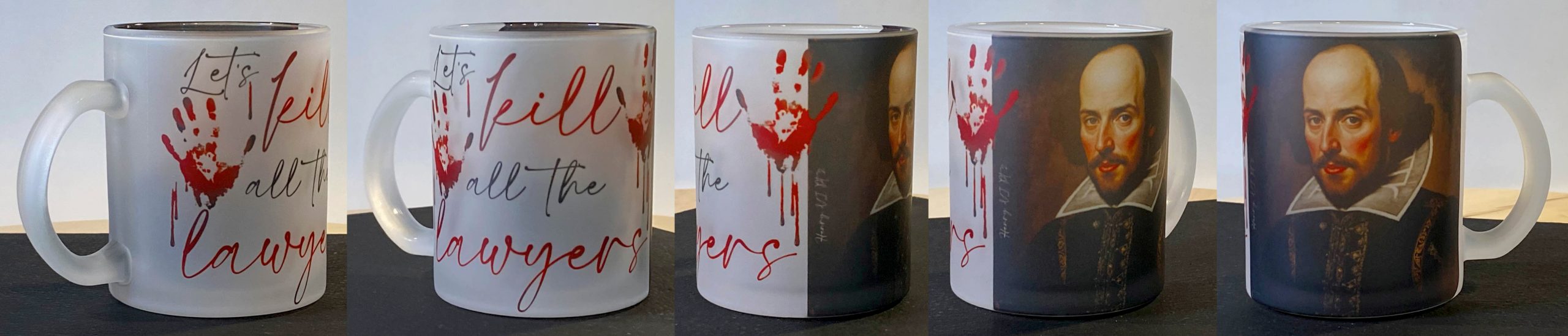 Shakespeare glass mug